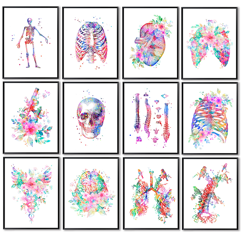 Medical Lab Posters - Anatomia, plakat medyczny, kwiat, organ, sztuka
